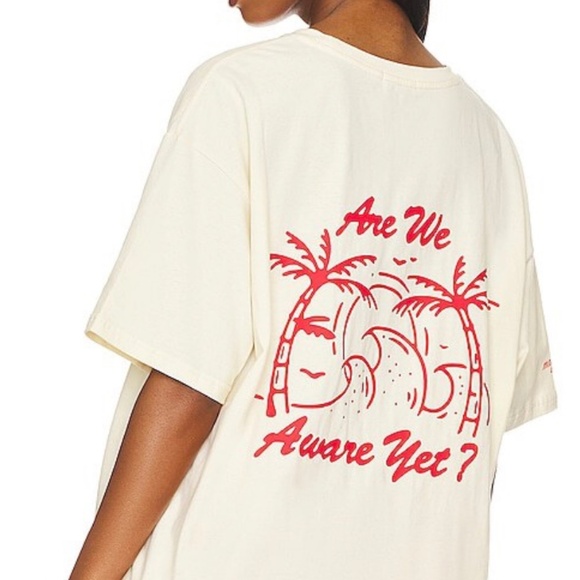 The Mayfair Group M/L 'Are We Aware' Oversized Tee in Sand - Picture 7 of 13